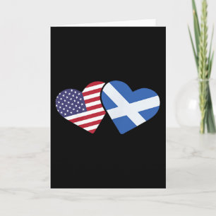 Schottland USA-Flagge T-Shirt Herz schottisch amer Karte