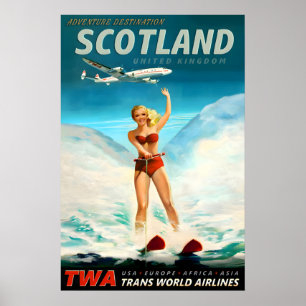 Schottland Vereinigtes Königreich TWA Trans World  Poster