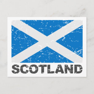 Schottland Vintage-Flagge Postkarte
