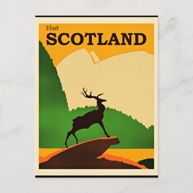 Schottland Vintage Reiseplakat Postkarte (Vorderseite)