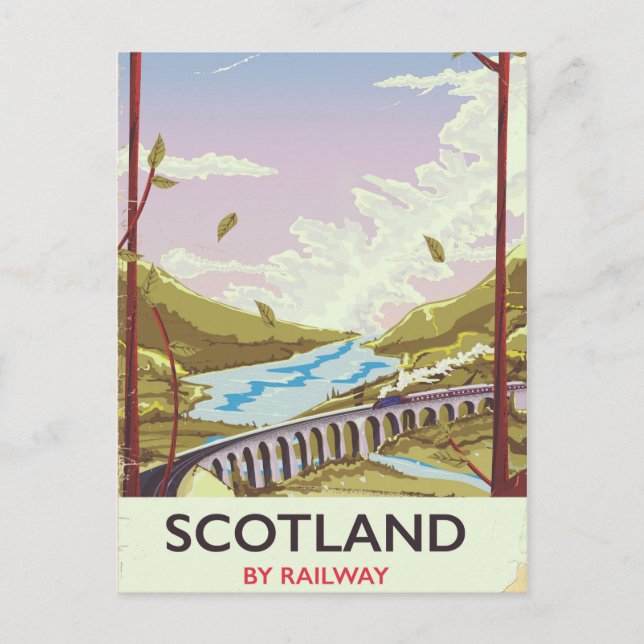 Schottland Vintages Reiseplakat Postkarte (Vorderseite)