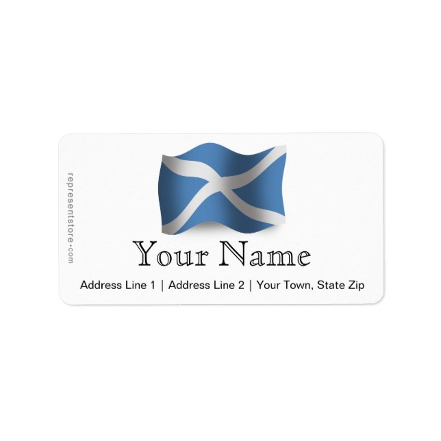 Schottland Wave Flag Adressaufkleber (Vorne)