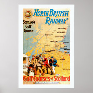 Schottlands Golfplatz-Druck Poster