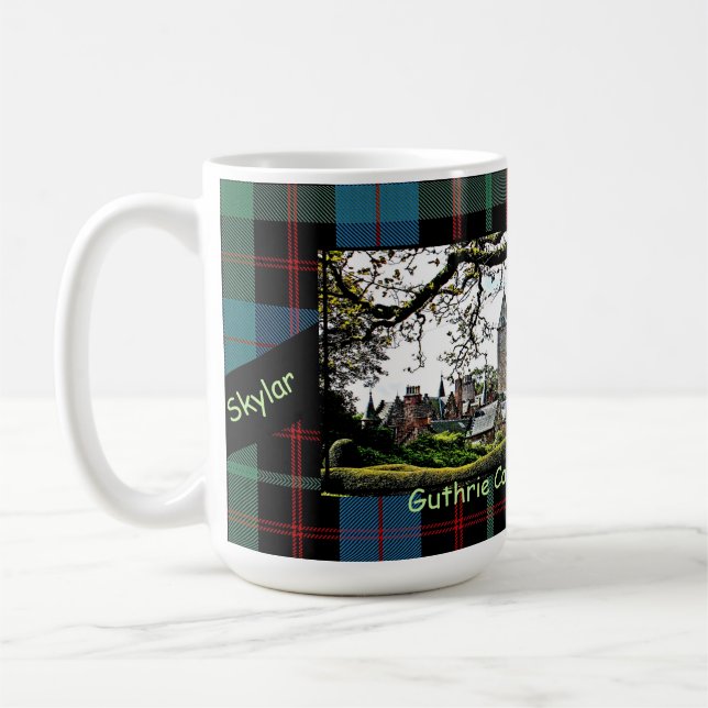 Schottlands Guthrie Clan Castle-Tartan Name Tasse (Links)