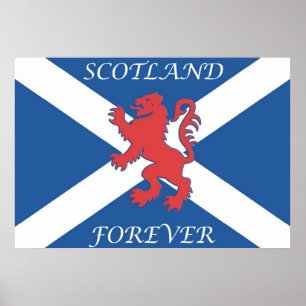 Schottlands Löwe-zügellose Flagge für immer Poster