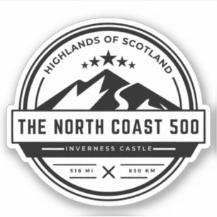 Schottlands North Coast 500-Panoramaroute Highland Aufkleber