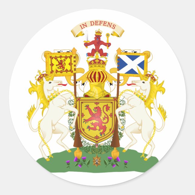 Schottlands Offizielles Wappen-Heraltrockenzeichen Runder Aufkleber (Vorderseite)