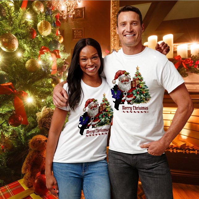 Schottlands Schottland Dog Xmas Personalisiert T-Shirt (Von Creator hochgeladen)