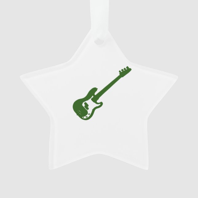 schräg gelegene grüne Grafik der Bass-Gitarre Ornament (Vorderseite)