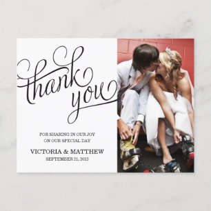 SCHRÄG HOCHZEITS-DANKE-KARTE POSTKARTE