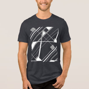 Schräge weiße graue Linien Formen Abstrakter MCM-L Tri-Blend Shirt