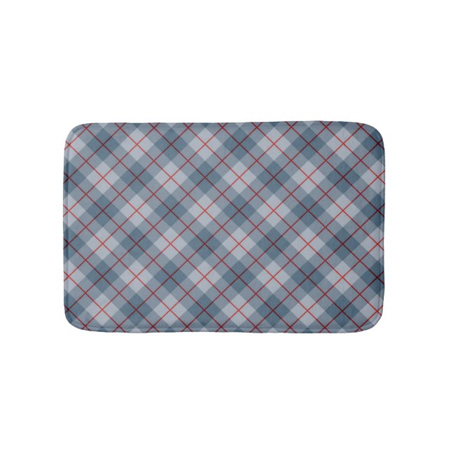 Schräger karierter Blau-Roter Streifen Badematte (Vorderseite)