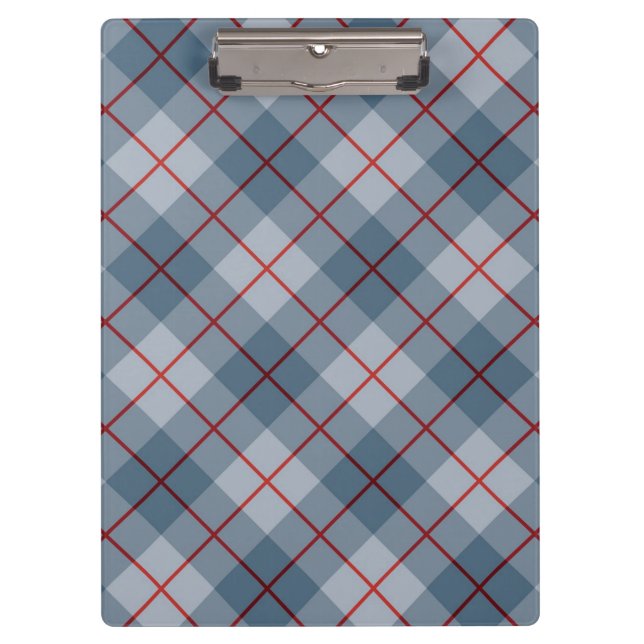 Schräger karierter Blau-Roter Streifen Klemmbrett (Vorderseite)