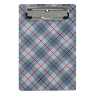 Schräger karierter Blau-Roter Streifen Mini Klemmbrett