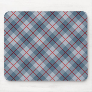 Schräger karierter Blau-Roter Streifen Mousepad