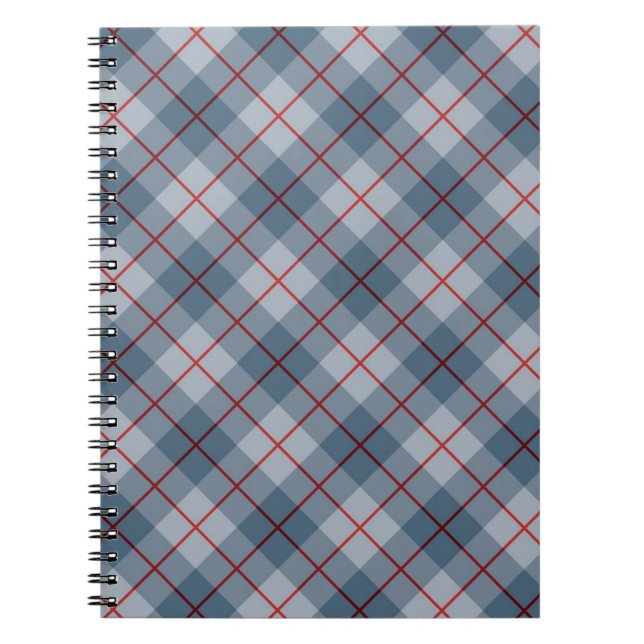 Schräger karierter Blau-Roter Streifen Notizblock (Vorderseite)