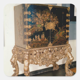 Schrank für Schwarz und Gold Quadratischer Aufkleber