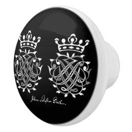Schrankgriff mit Johann Sebastian Bach Siegel Keramikknauf