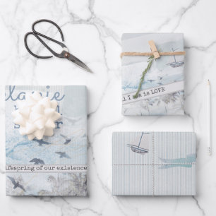 Schrappbuch Meer der Liebe Brautparty Geschenkpapier Set
