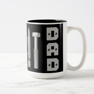 Schrauben Bohrer Mechaniker Zimmermann Vater Kaffe Zweifarbige Tasse