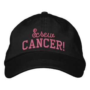 Schrauben-Brustkrebs-Rosa-Buchstaben Bestickte Baseballkappe