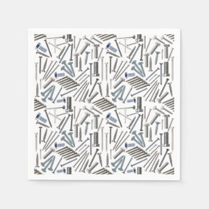Schrauben und Nägel x4 Serviette