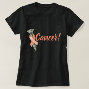Schrauben-uterines Krebs-Pfirsich-Band T-Shirt