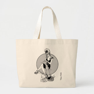 Schraubendraht-Mädchen-Stricken Jumbo Stoffbeutel