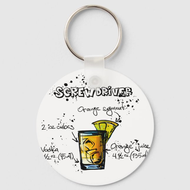 Schraubendreher Cocktail Rezept Schlüsselanhänger (Vorderseite)
