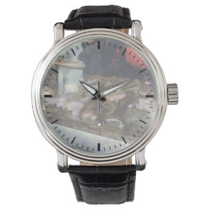 Schraubenschlüssel und Ölkanne Armbanduhr