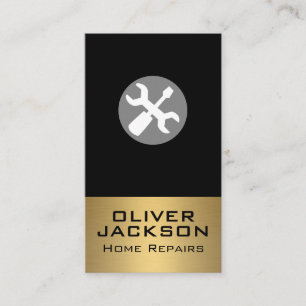 Schraubenzieher Gold Metallic Visitenkarte