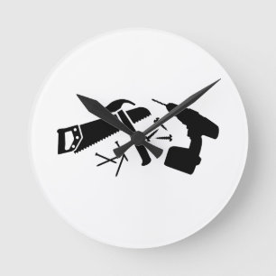 Schraubenzieherhammer-Nagelsäge Runde Wanduhr