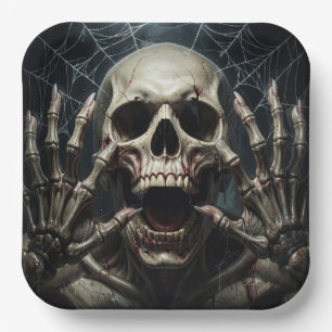 Schrecken-Schädel-Schrei Halloween-Party-Horror Pappteller
