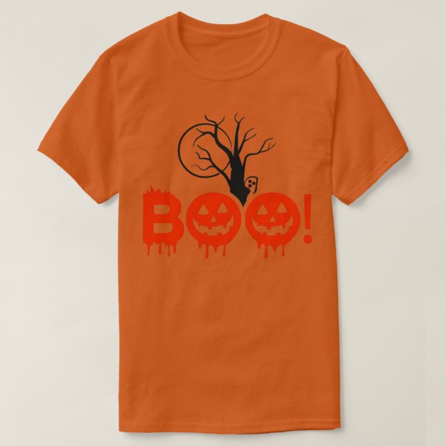 Schreckgespenst, der sich hinter einem schwarzen B T-Shirt (Design vorne)