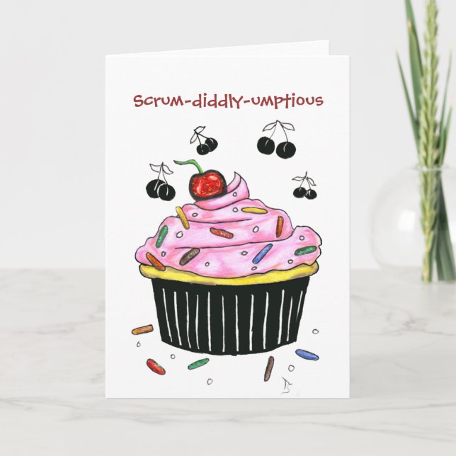 Schrecklich umstrittene Cupcake-Grußkarte Karte (Vorderseite)