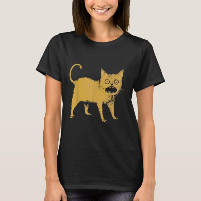 Schreckliche japanische Katze Funny T-Shirt (Vorderseite)