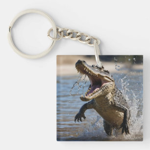 Schreckliche Kiefer: Australisches Krokodil spring Schlüsselanhänger