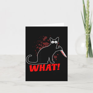 Schreckliche mordende Katze mit Messer Katze was_  Karte