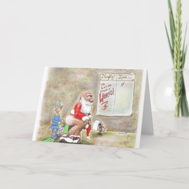 Schreckliche Welt! Weihnachtskarte Feiertagskarte (Vorderseite)