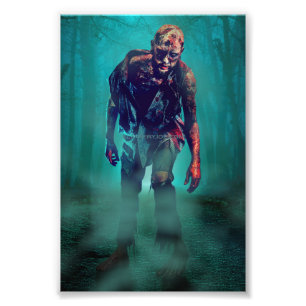 Schreckliche Zombie-Figur SlipperyJoe isoliert unh Fotodruck