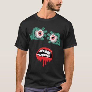 Schreckliche Zombiehände mit schmelzender Lippenst T-Shirt