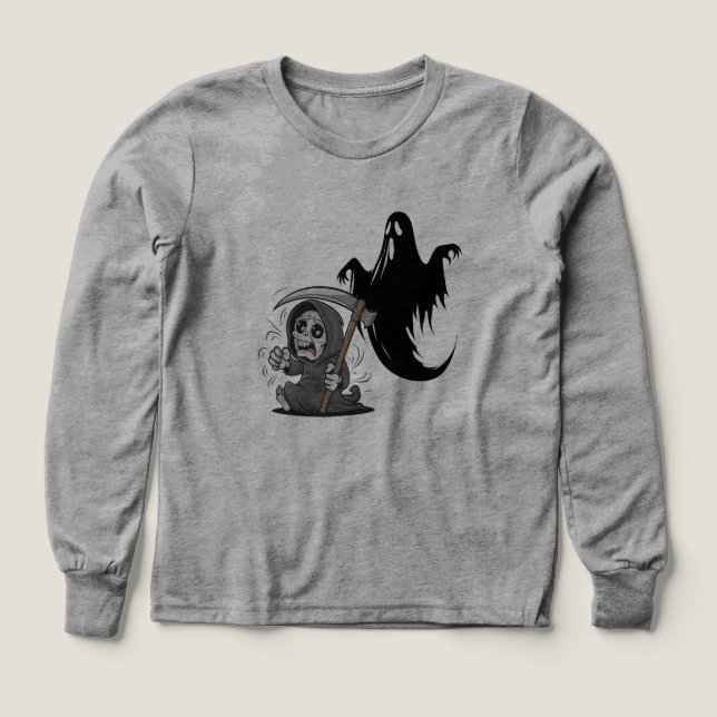 Schrecklicher grimmiger Sensenmann und Geist. (Design Vorderseite)