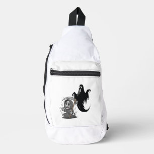 Schrecklicher grimmiger Sensenmann und Geist. Crossbody Bag