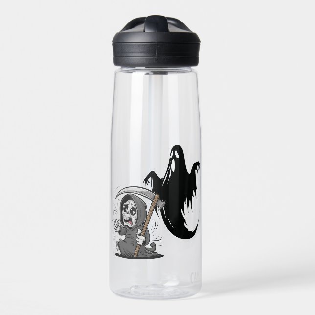 Schrecklicher grimmiger Sensenmann und Geist. Trinkflasche (Vorne)