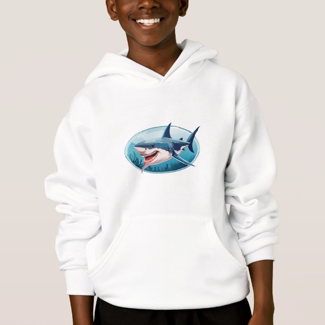 Schrecklicher Hai Hoodie (Vorderseite)