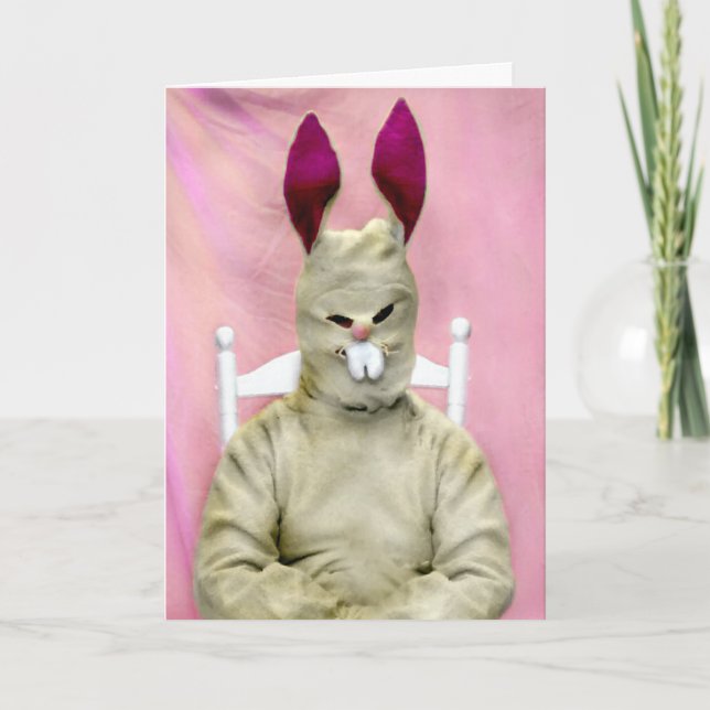 Schrecklicher Osterhase Feiertagskarte (Vorderseite)