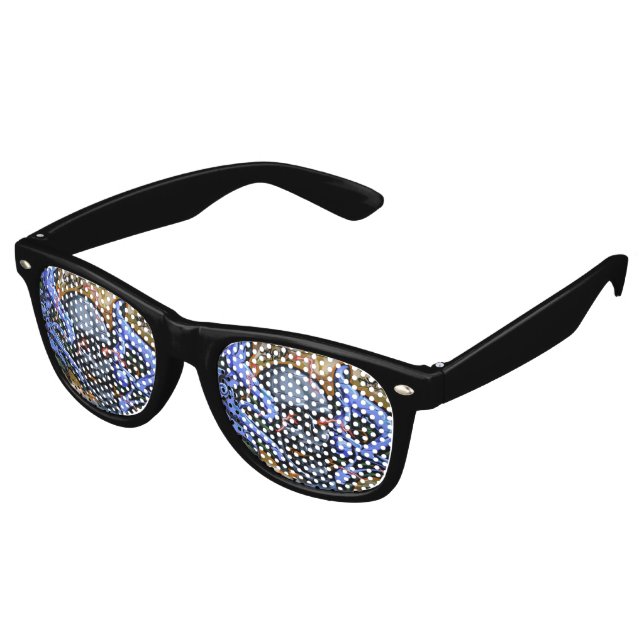 Schrecklicher Schädel mit brennenden Augen Sonnenbrille (Schrägansicht)