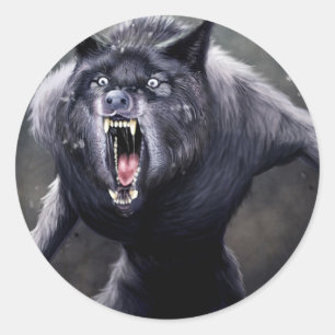 schrecklicher Werwolf Runder Aufkleber