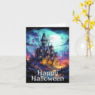 Schreckliches Spuk Haus | Frohe Halloween Karte