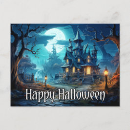 schreckliches Spuk HausHalloween Postkarte